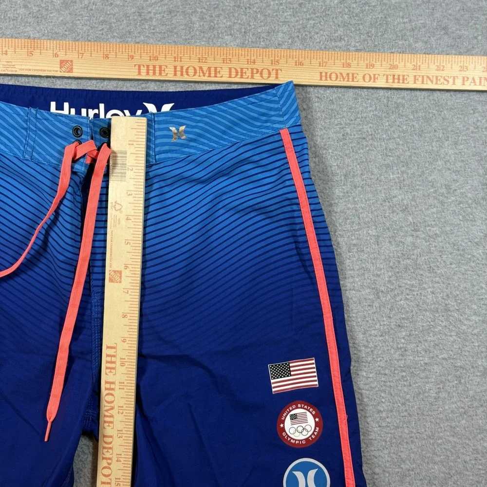 Hurley Phantom USA Olympic Team Board Shorts Mens Size 31 Swim Trunks Blue Rio